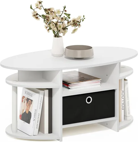 Miniatura 13 de Furinno - Mesa de café, 1 paquete, color nogal Columbia/negro Columbia Nogal/Negro