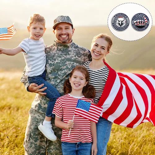 Miniatura 5 de Huquary 20 monedas militares de desafío para veteranos, monedas de agradecimiento por tu servicio, regalos para el día de los veteranos, regalos