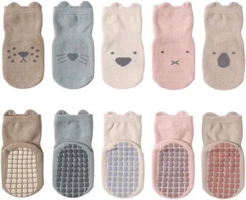 SUITBOY Baby Girls Socks Toddlers Ruffle Socks Frilly Socks for Toddler Girls Baby Nonslip Cotton Socks with Grips