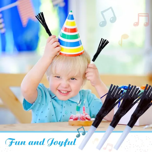 Miniatura 3 de 48 sopladores de fiesta, fabricantes de ruido de Nochevieja, fabricantes de ruido negro, para baby shower, cumpleaños de niños, fiesta de Año Nuevo