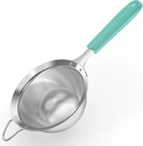 Miniatura 13 de U-Taste Colador pequeño de malla fina: 18/8 de acero inoxidable, 8,5 cm, 30 malla, colador de cocina de malla fina con asa de silicona remachada (4)