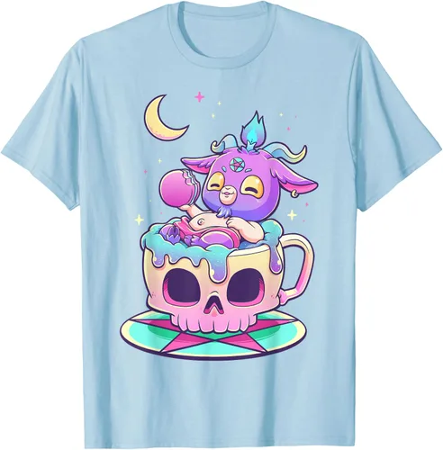 Miniatura 108 de Kawaii Pastel Goth Cute espeluznante Pentáculo Baphomet - Camiseta de cabra, Negro