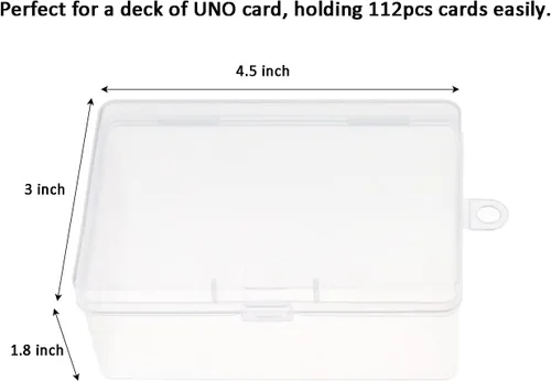 Miniatura 3 de Funda de plástico UNO para tarjetas compatible con 112 piezas de juego de cartas Classic Mattel UNO, caja de almacenamiento de alta capacidad