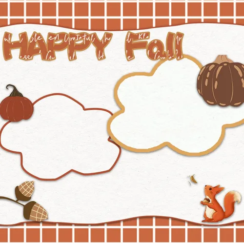 Miniatura 6 de Whaline 60 piezas de papel con patrón de otoño, hojas de otoño, calabaza, a cuadros, ondas, papel para manualidades, naranja, azul, hojas A5