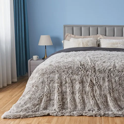 Miniatura 61 de GONAAP Manta de Tiro de Piel Sintética Mullida Tamaño Twin Rosa Claro Súper Suave Acogedora Felpa Mullida Lanuda para Sofá, Sillón o Cama