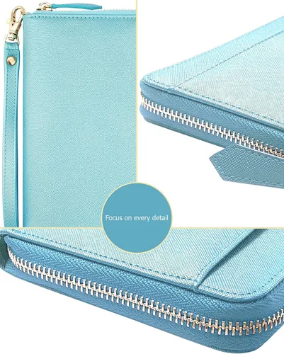 Miniatura 3 de Travel wallet Document Organizer RFID Passport Case Family Holder (Pearl Blue)