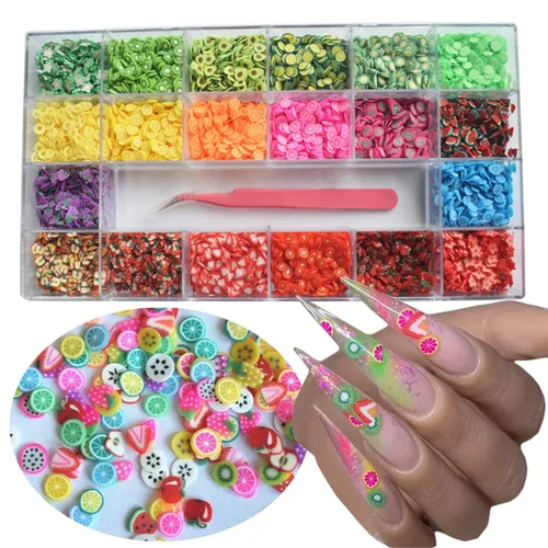 Miniatura 19 de 1 caja 3D lindo oso/pajaritas/mariposa resina decoración de uñas Aurora flores diseños holográficos adornos de uñas falda suministros de uñas