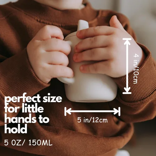 Miniatura 4 de KIDSco. Vaso de silicona con asas de transición de fácil agarre y un pico suave. Una taza de entrenamiento irrompible no tóxica sin derrames 5.1 fl