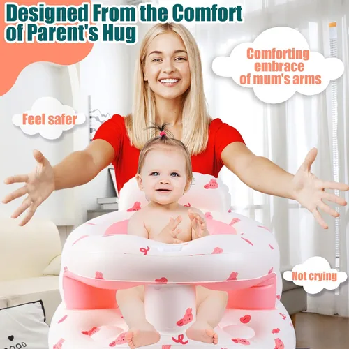 Miniatura 3 de Asiento inflable mejorado para bebés de 3 a 36 meses, silla inflable para bebés Sit Me Up, asiento para bebés con respaldo para sentarse con bomba
