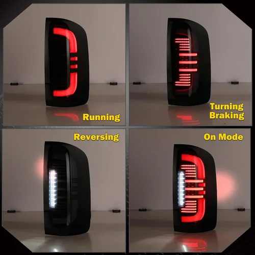Miniatura 4 de Luces traseras para Chevy Colorado 2015-2022 - Luces traseras LED completas estilo tubo para lámparas de freno de Colorado 15-22, lente negro