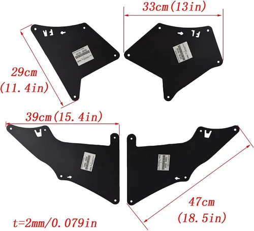 Miniatura 2 de Guardabarros Protectores contra Salpicaduras para 4Runner N210 N280 2003-2020 FJ Cruiser 2007-2014 GX460 GX470 Land Cruiser Prado J120 J150 120 150