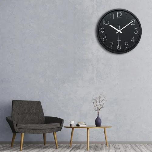 Miniatura 6 de Plumeet Reloj de pared para dormitorio, de 12 pulgadas, funciona con pilas, reloj de cuarzo silencioso para decorar la cocina y la sala de estar
