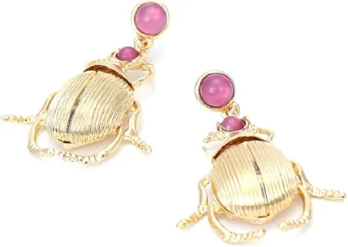 Miniatura 4 de Pendientes de escarabajo para mujer, bonitos aretes de escarabajo para niñas, aretes colgantes de escarabajo hipoalergénicos, aretes de mariquita
