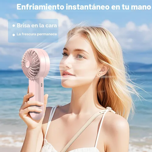Miniatura 2 de AMACOOL Ventilador de mano portátil, motor de alta potencia, viento de 5 velocidades, enfriamiento de 12 horas, mango cómodo ergonómico, recargable