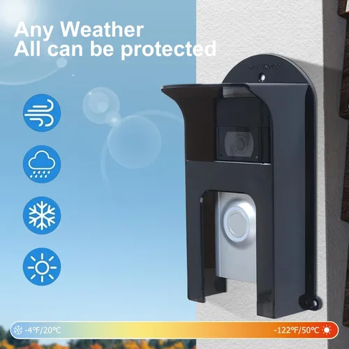 Miniatura 2 de Cubierta impermeable de plástico negro para timbre de cámara, cubierta protectora resistente a la intemperie para anillo 1/2/3/4/2020/Pro/Pro