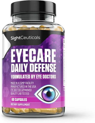 Eyecare Daily Defense Eye Vitamin Doctor formulado con luteína, zeaxantina, astaxantina, fabricado en los Estados Unidos, sin lácteos y soja, sin