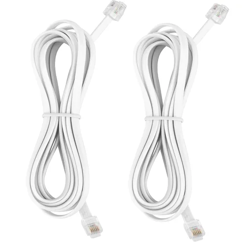 Miniatura 15 de LanSenSu Cable RJ12 RJ12 6P6C macho a macho recto con cable para uso de datos y voz, paquete de 2 unidades (negro, 3.3 pies)