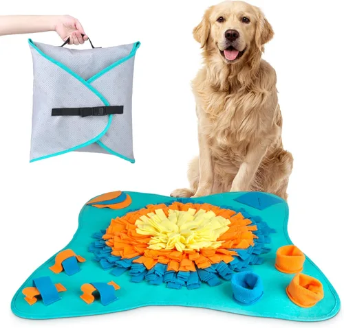 Miniatura 11 de Alfombrilla de olfateo para perros de 25 pulgadas, juguetes interactivos de rompecabezas para perros para enriquecimiento, tapete grande