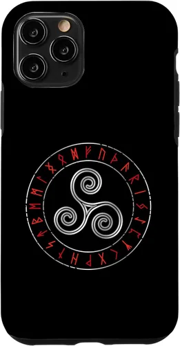 Miniatura 10 de iPhone 12 Pro Max - Triskele de mitología nórdica - Carcasa celta con runas vikingas rúnicas