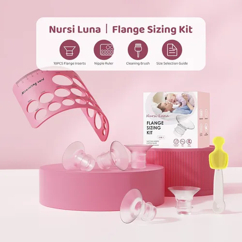 Miniatura 2 de Kit de Dimensionamiento de Brida Nursi Luna 3 en 1 con 8 Piezas de Insertos de Brida 15/17/19/21mm, Kit de Insertos de Brida de Silicona