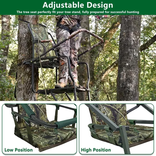 Miniatura 4 de UQM Asiento de Soporte de Árbol de Reemplazo, Asientos Ajustables de Soporte de Árbol para Caza, Asiento de Árbol Cómodo para Caza de Venado