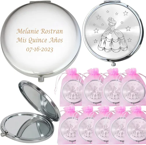 WE Mis Quince Años (12 PCS) Sweet 15, Sweet Sixteen, Quinceañera, Mis 15 años Espejo compacto (rosa)
