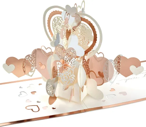 Hallmark Signature Paper Wonder - Tarjeta de amor desplegable Love You Hearts (tarjeta de aniversario, tarjeta de cumpleaños, tarjeta del día más