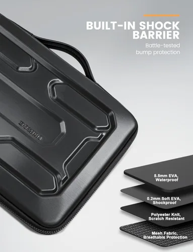 Miniatura 3 de DOMISO Funda para laptop de 13.3 pulgadas con asa, bolsa para computadora a prueba de golpes, funda protectora impermeable EVA para portátiles