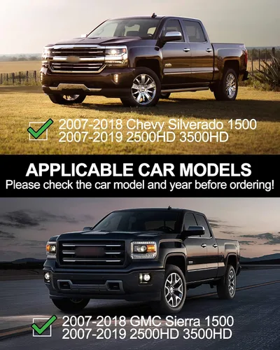 Miniatura 2 de KYBOLT Estribos de 6.5 pulgadas compatibles con Chevy Silverado 2007-2018/GMC Sierra 1500, 2007-2019 2500HD 3500HD Crew Cab