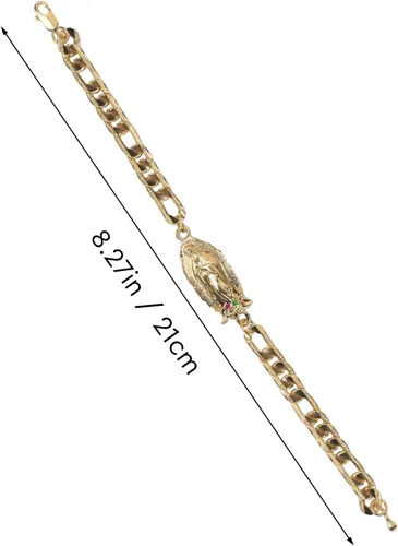 Miniatura 2 de Pulsera de oro de cadena virgen maría para mujeres y niñas, pulseras La Virgen De Guadalupe, pulseras de abalorios de Nuestra Señora de Guadalupe