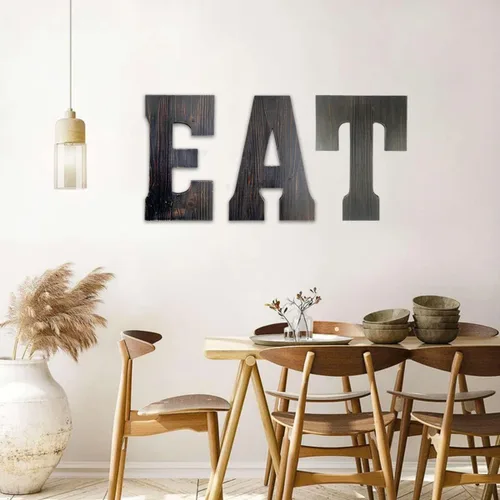 Miniatura 4 de ABELOTS Arte de pared con letras grandes para sala de estar, baño, dormitorio y decoración del hogar, letras rústicas de granja para apellidos