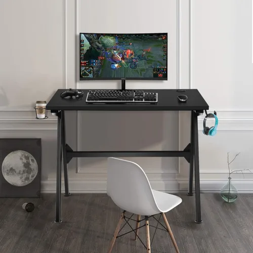 Miniatura 9 de Tangkula E Sports - Escritorio para computadora para videojuegos, estación de trabajo profesional para jugadores con soporte para tazas, gancho
