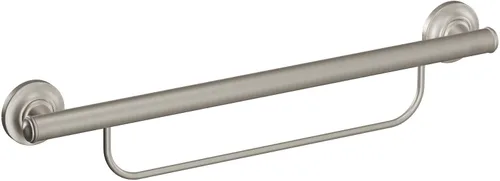 Miniatura 4 de Moen LR2350DBN Home Care - Barra de seguridad para baño de 24 pulgadas con toallero, níquel cepillado