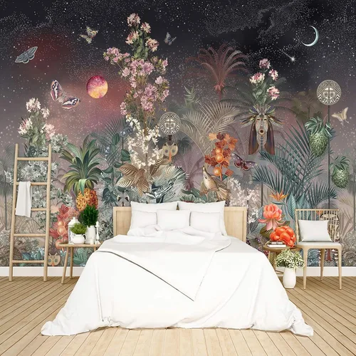 Miniatura 8 de Papel tapiz floral de peonía gris para despegar y pegar para dormitorio, sala de estar, 58 x 86 pulgadas