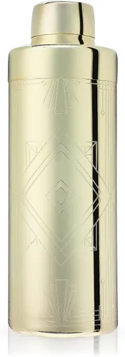 Miniatura 8 de Viski Art Deco - Coctelera de acero inoxidable grabada de 24 onzas con colador y acabado dorado