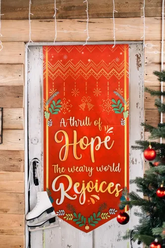 Miniatura 5 de Bandera de Puerta de Alegría al Mundo. Escena del Pesebre, Decoraciones de Navidad, Cartel Colgante de la Sagrada Natividad - Kit de Decoración