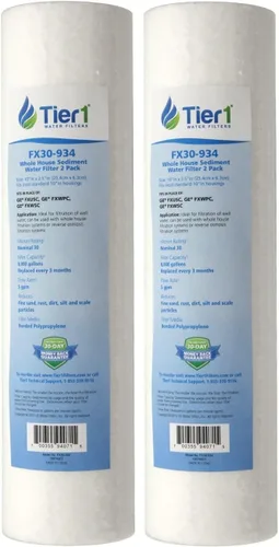 Miniatura 10 de Tier1 Cartucho de repuesto de filtro de agua de sedimentos de polipropileno hilado para toda la casa de 10 micrones, 10 pulgadas x 2.5 pulgadas