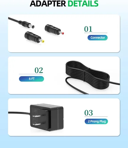 Miniatura 3 de Superer 26V 24V Massage Gun Charger Fit for Vybe Pro, Lifepro Sonic, Pulse FX, M1, X, LX, Flex, Dynaflex, Dynasphere Models, Multiple Connectors