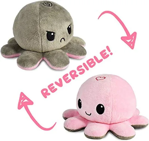 Miniatura 33 de TeeTurtle - El Peluche de Pulpo Reversible Original - Azul Claro + Azul Oscuro - Lindos Animales de Peluche Sensoriales Fidget Que Muestran Tu