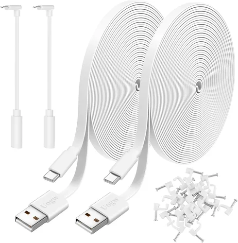 Miniatura 9 de Paquete de 2 cables de extensión de alimentación de 10 pies para WyzeCam, Wyze Cam v4/v3/OG/v3 Pro, WyzeCam Pan, WYZE Cam OG, KasaCam