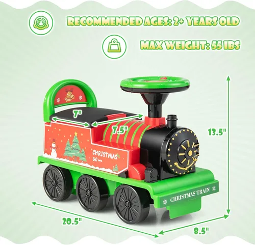 Miniatura 7 de OLAKIDS Tren para niños con pista, juguete eléctrico de 6V con luces y sonidos, reposapiés retráctil, almacenamiento debajo del asiento, tema