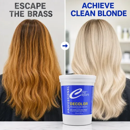 Miniatura 2 de Blanqueador para el cabello en polvo para blanquear y rayar, grado profesional, fórmula suave, tinte azul, 16 onzas