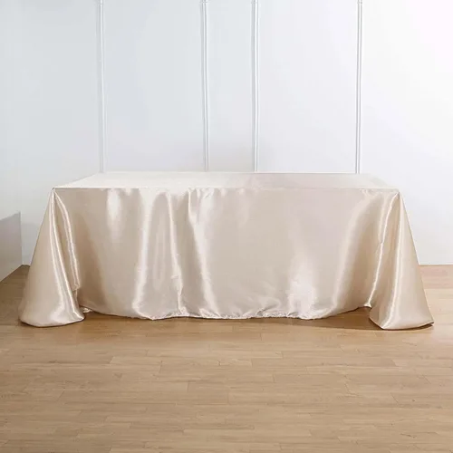 Miniatura 76 de Efavormart - Mantel rectangular de satén, 90 x 132 pulgadas, suave, oblongo, lavable, mantel decorativo de tela sedosa para bodas, fiestas, Plata
