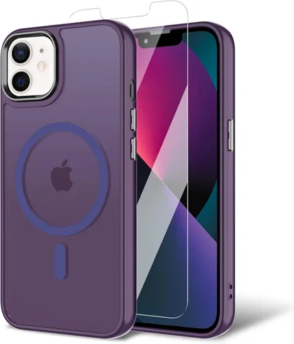 Miniatura 154 de Funda para iPhone 11 con protector de pantalla, compatible con MagSafe, ultra delgada, translúcida, mate, a prueba de golpes, color negro