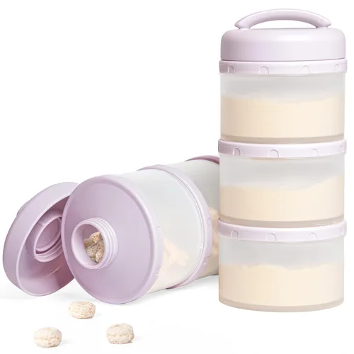 Miniatura 8 de Dispensador de fórmula apilable Termichy, contenedor portátil de leche en polvo, 2 paquetes, gris cálido