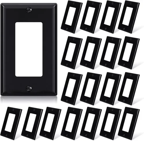 Miniatura 22 de ELEGRP Placa decorativa de pared para receptáculo, cubiertas decorativas de tamaño estándar de 1 gang, placas frontales de policarbonato irrompibles