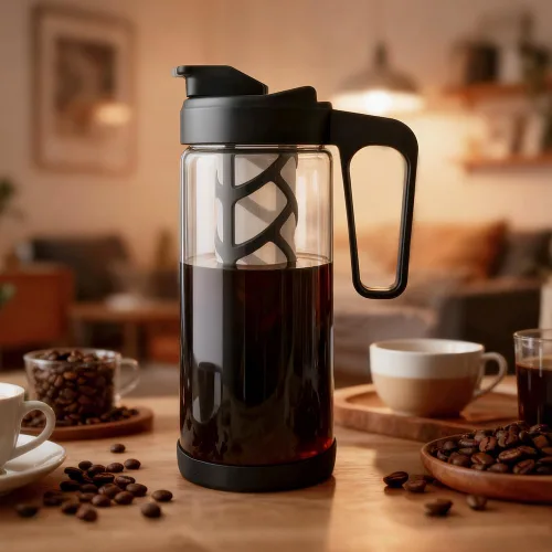 Miniatura 6 de wedrink Cafetera fría de 44 onzas, jarra de vidrio de borosilicato de 1.3 L con mango cómodo, filtro extraíble y parte inferior de silicona