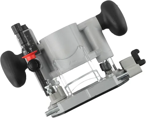 Miniatura 2 de 2.559 in Plunge Router Base Carpintería Recorte Fresado con cerradura de leva de acero ajustable y bujes de aluminio, plata+negro
