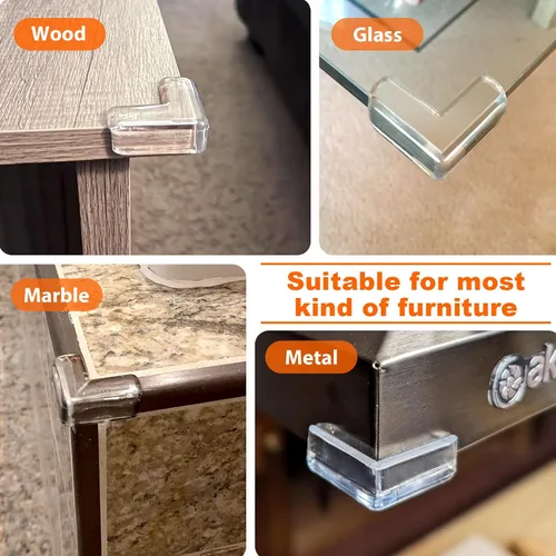 Miniatura 4 de Paquete de 20 protectores de esquina para bebé, protector de esquina transparente para muebles de esquina y borde, amortiguador para bordes de mesa