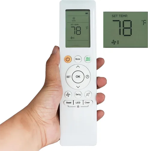 Mando a distancia de CA de repuesto RG10A / RH10B compatible con aire acondicionado Midea A/C MAW08V1QWT, MAW10V1QWT, MAW12V1QWT (pantalla